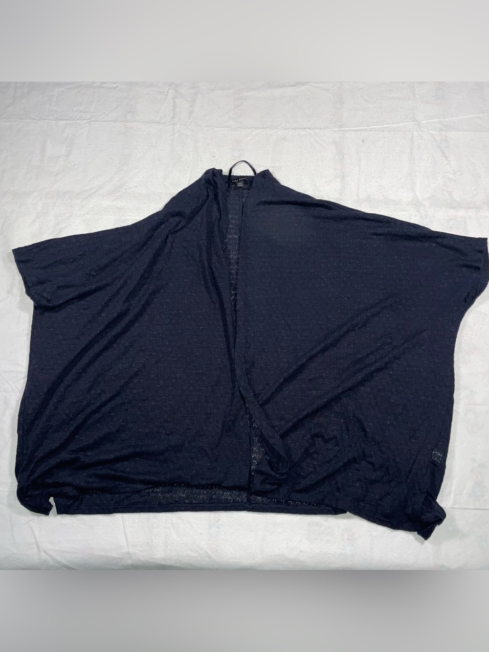 Lane Bryant 14/16 Linen Blend Navy Blue Lace Knit Cardigan Soft Comfy